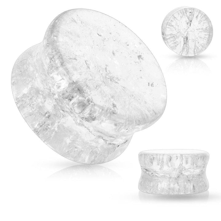 Double Flared Clear Shattered Glass Look Acrylic Plugs - Pierced Universe