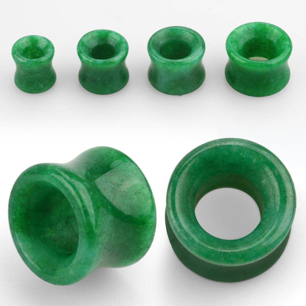 Double Flared Green Jade Stone Ear Gauges Tunnels - Pierced Universe