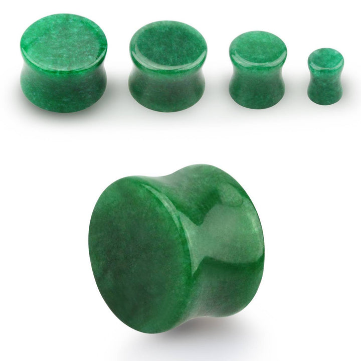 Double Flared Green Jade Stone Plugs - Pierced Universe