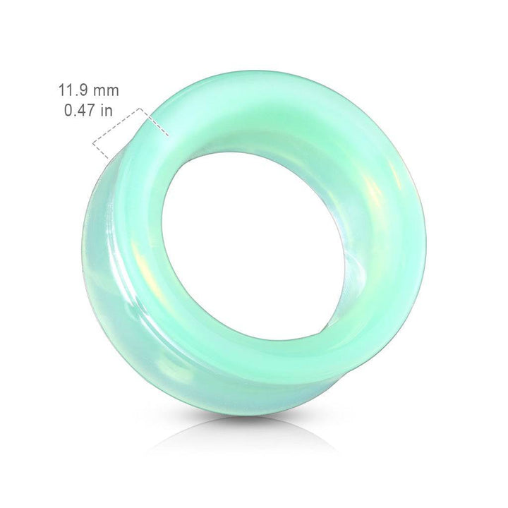 Double Flared Green Opalite Glass Ear Gauges Tunnels - Pierced Universe