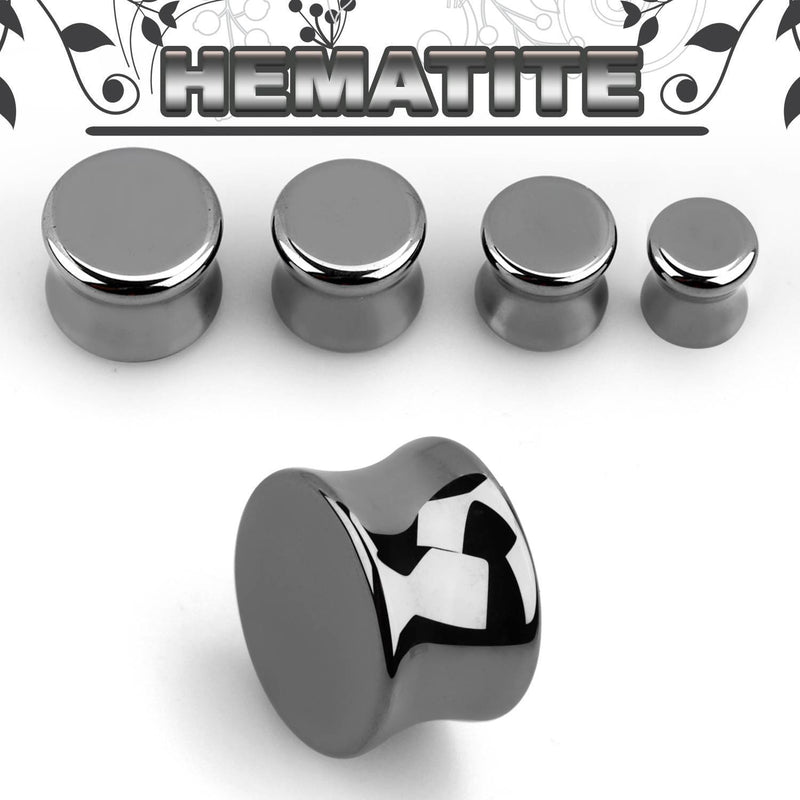 Double Flared Hematite Stone Plugs - Pierced Universe