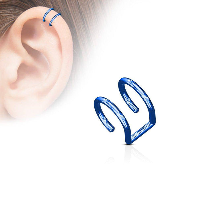 Fake 2 Hoop Clip On Cartilage Piercing - Pierced Universe