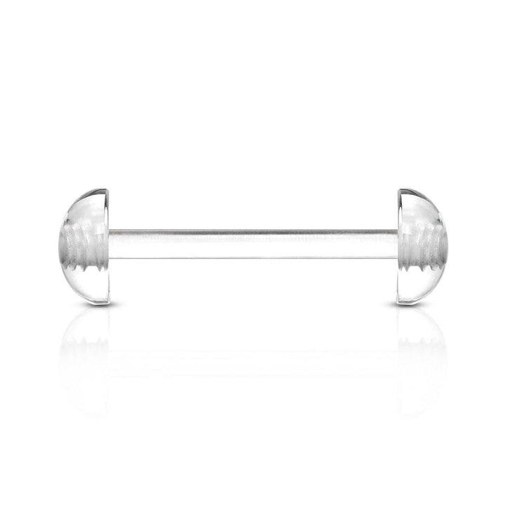 Flexible Acrylic Straight Barbell Tongue Ring with Dome Half-Ball Ends - Pierced Universe