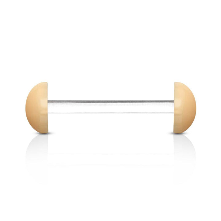 Flexible Acrylic Straight Barbell Tongue Ring with Dome Half-Ball Ends - Pierced Universe