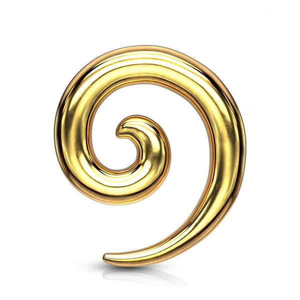 Gold Plated Surgical Steel Spiral Stretcher Taper Ear Gauges - Pierced Universe