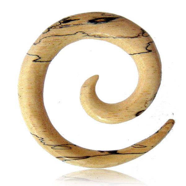 Hand Carved Crocodile Wood Ear Spiral Expander - Pierced Universe