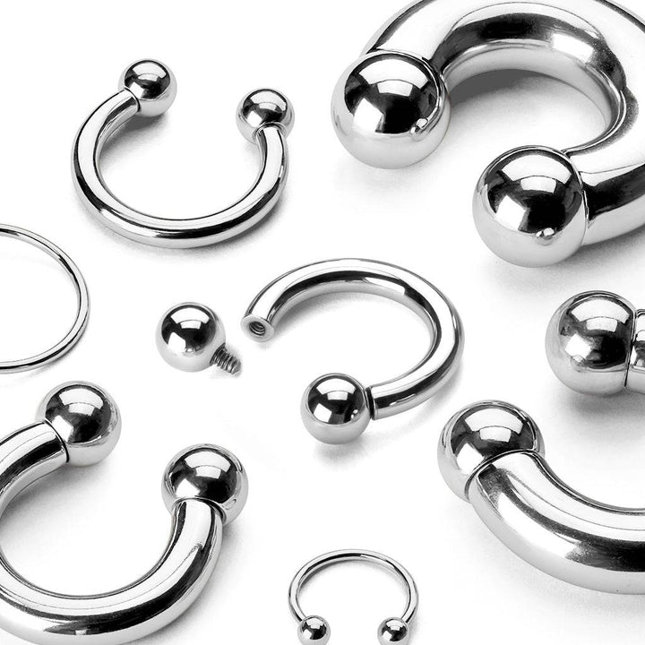 High Polished 316L Surgical Steel Internally Threaded Horseshoe Barbell - Pierced Universe