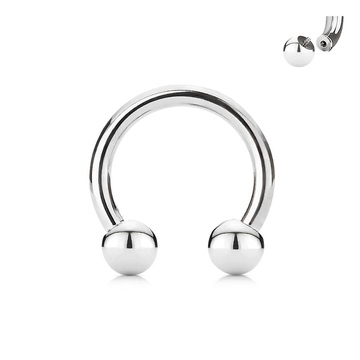 High Polished 316L Surgical Steel Internally Threaded Horseshoe Barbell - Pierced Universe
