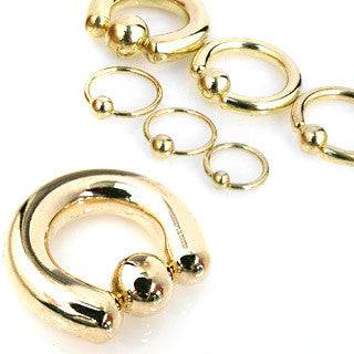 High Polished Gold Anodized Surgical Steel Captive Bead Ring Multi Use Hoop - Pierced Universe