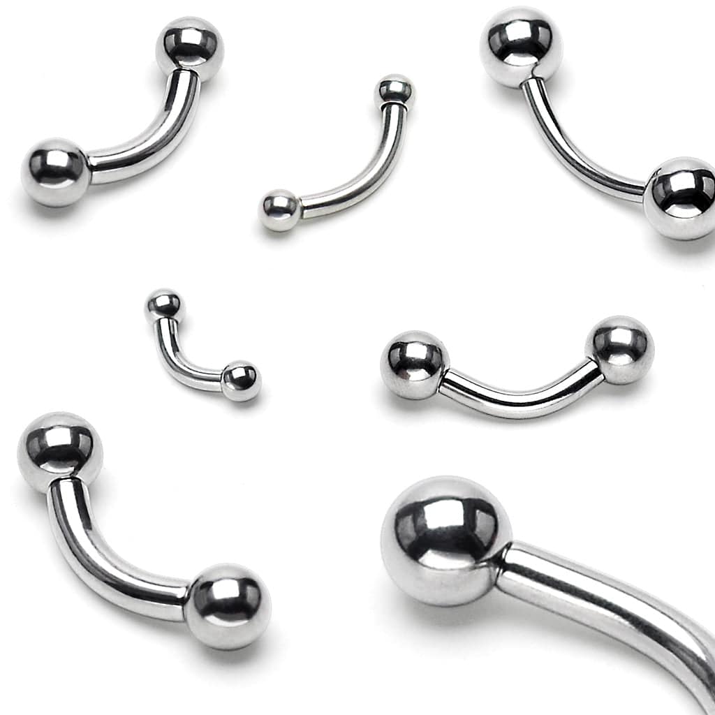 High Polished Surgical Steel Curved Multi Use Barbell Ring | Pierced ...