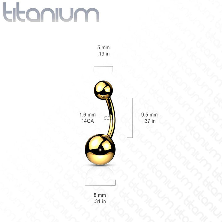 Implant Grade Titanium Black PVD Ball Stud Belly Ring - Pierced Universe