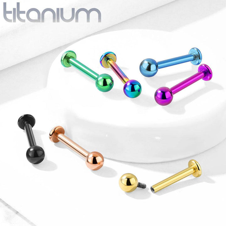 Implant Grade Titanium Internally Threaded Rainbow PVD Labret - Pierced Universe
