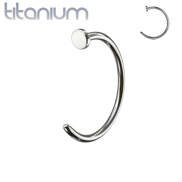 Implant Grade Titanium Nose Hoop Ring with Stopper - Pierced Universe