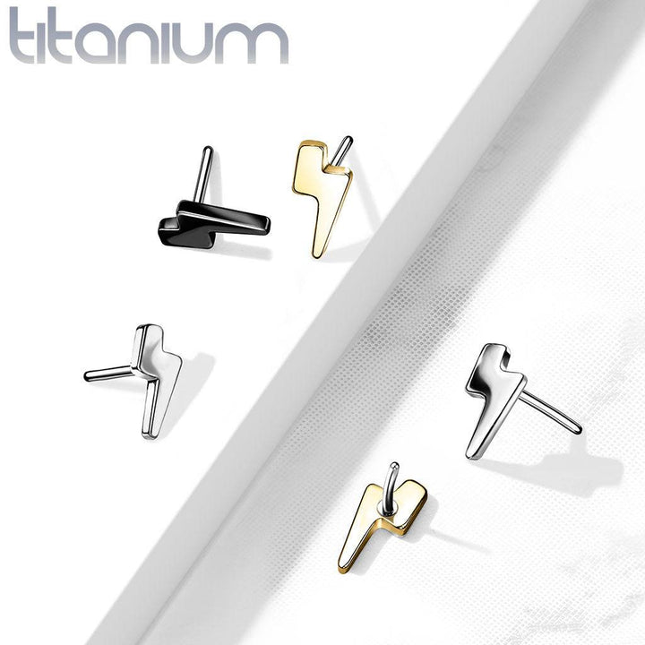 ZDE Orecchini in titanio da donna Flatback Orecchini Lightning Bolt Orecchini da 5 mm Flat Back Orecchini ipoallergenici Cartilagine Flatback Orecchino Tragus Helix Tragus Piercing (Black ZDE Orecchini in titanio da donna Flatback Orecchini Lightning Bolt Orecchini da 5 mm Flat Back Orecchini ipoallergenici Cartilagine Flatback Orecchino Tragus Helix Tragus Piercing (Black