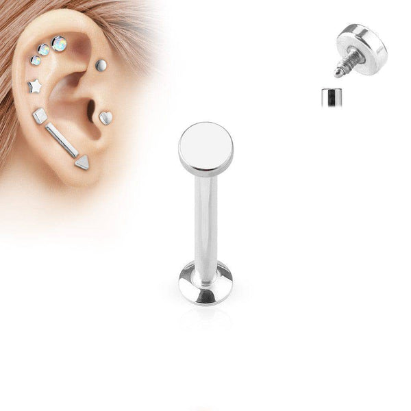 Internally Threaded Round Top Surgical Steel Labret - Pierced Universe