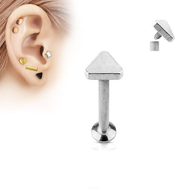 Internally Threaded Triangle Top Surgical Steel Labret - Pierced Universe