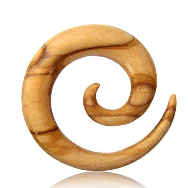 Olive Wood Spiral Ear Stretcher Expander - Pierced Universe