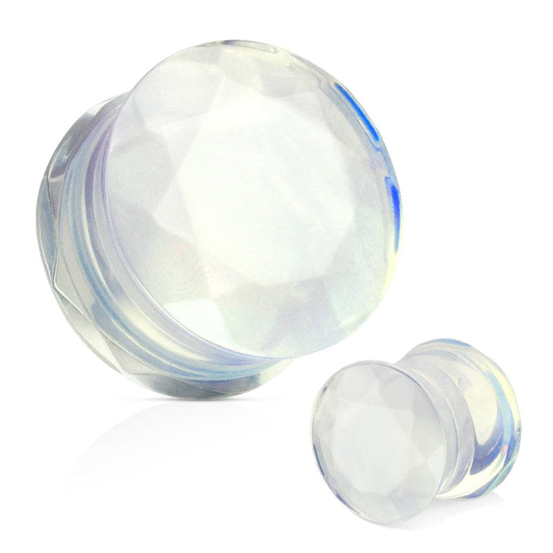 Opal Multi Faceted Double Flared Stone Ear Plugs - Pierced Universe