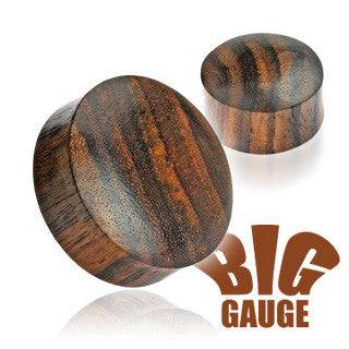 Organic Brown Sono Wood Double Flared Saddle Ear Plugs - Pierced Universe