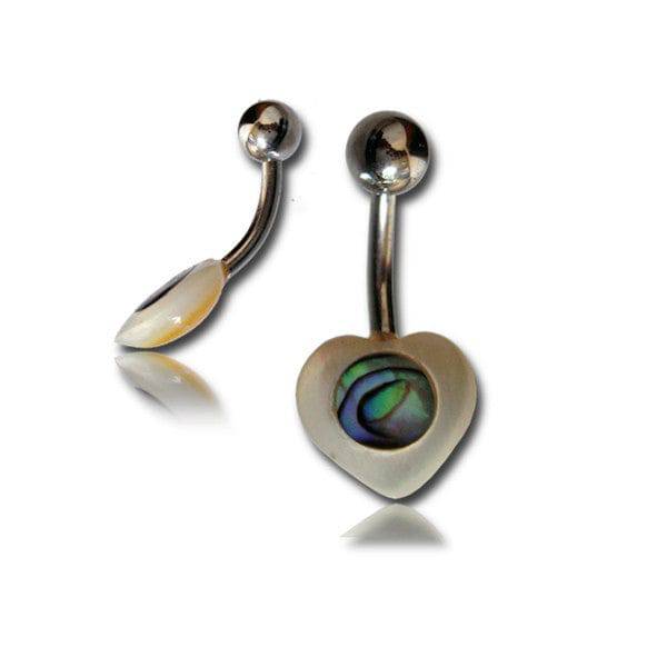 Organic Heart Shell Surgical Steel Belly Button Navel Ring - Pierced Universe