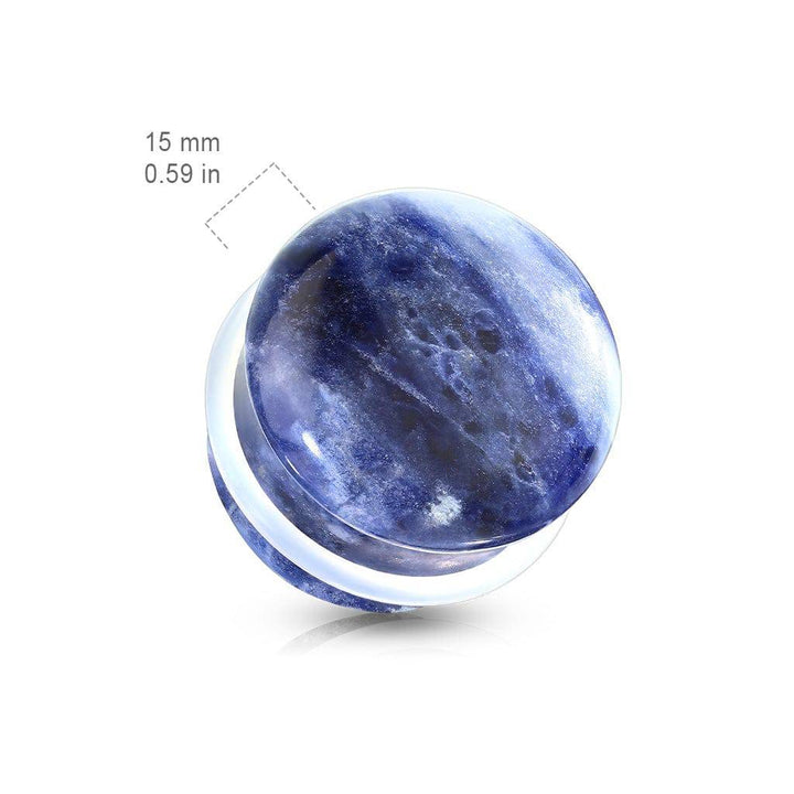 Organic Natural Blue Sodalite Single Flared Stone Plugs - Pierced Universe