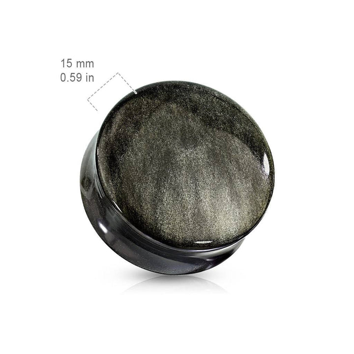 Organic Natural Golden Obsidian Double Flared Saddle Stone Plugs - Pierced Universe