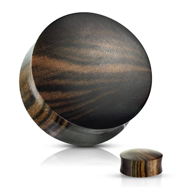 Organic Natural Striped Ebony Wood Double Flared Ear Plugs Spacers Gauges - Pierced Universe