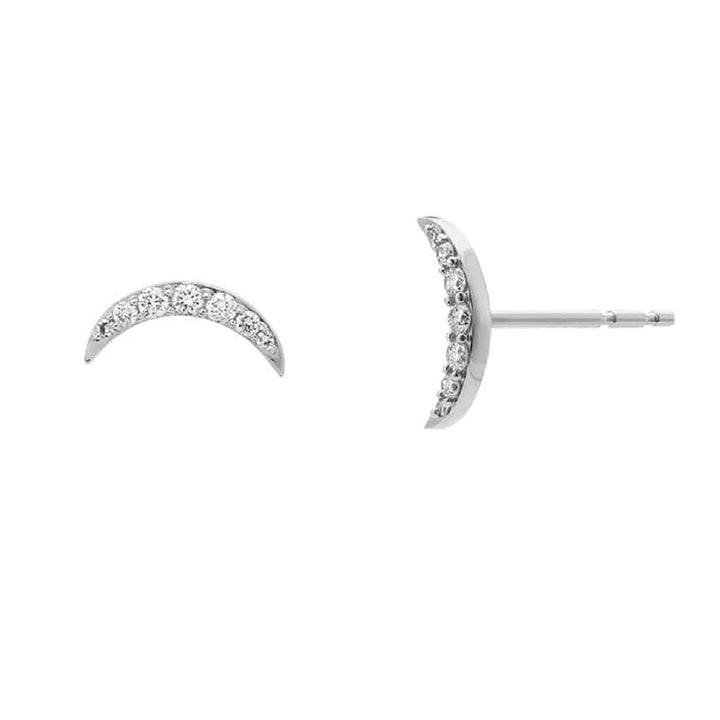 Pair of 925 Sterling Silver 7 Gem Pointed Curve Minimal Earrings - Pierced Universe