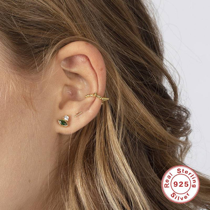 Pair of 925 Sterling Silver Gold PVD Dainty Ball Minimal Earring Studs