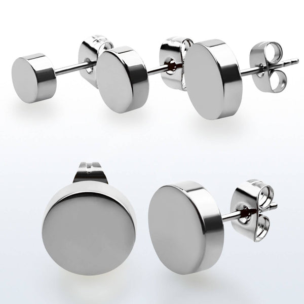 Pair of High Polished 316L Surgical Steel Fake Plug Earrings Pair of High Polished 316L Surgical Steel Fake Plug Earrings
