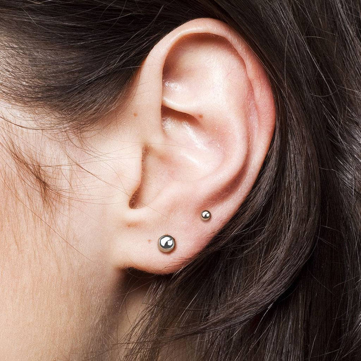 Pair of Implant Grade Titanium Ball Stud Earrings - Pierced Universe