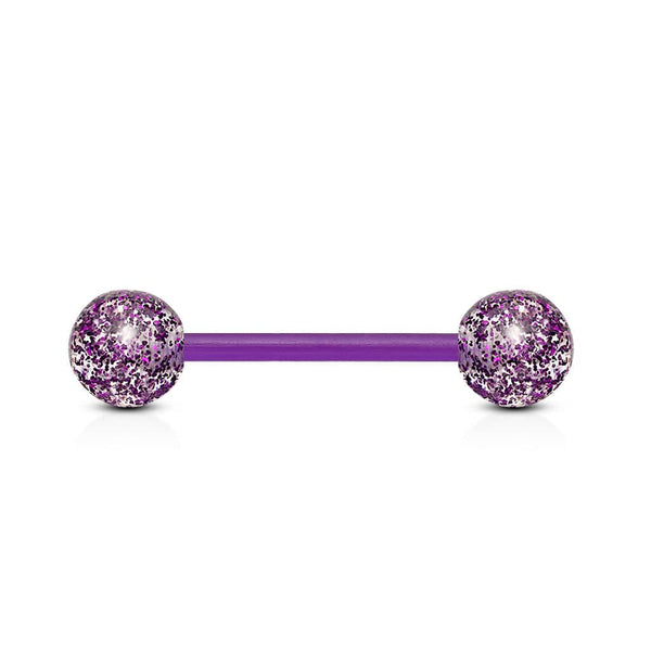 Purple Glitter Acrylic Straight Barbell Purple Glitter Acrylic Straight Barbell