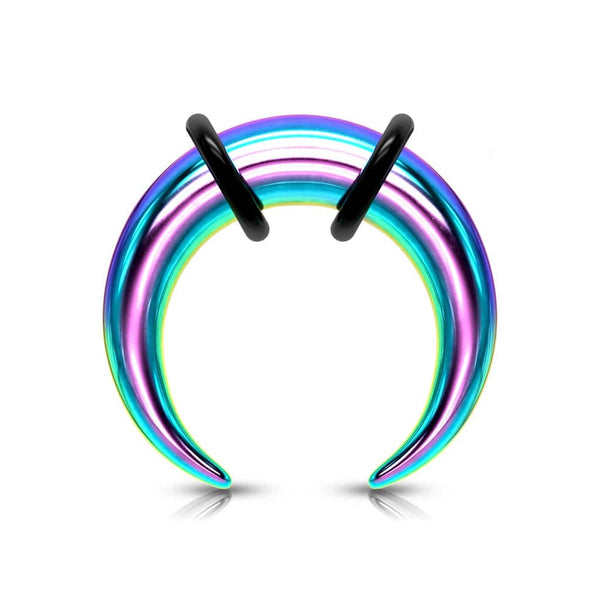 Rainbow Multi Colour Surgical Steel Ear Pincher Buffalo Stretcher Expander - Pierced Universe