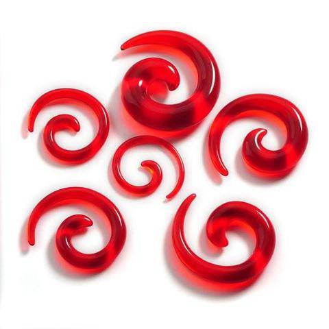 Red UV Acrylic Ear Spiral - Pierced Universe