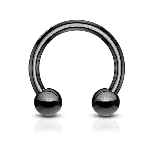 Surgical Steel Black PVD Horseshoe Cartilage Helix Tragus Ring - Pierced Universe