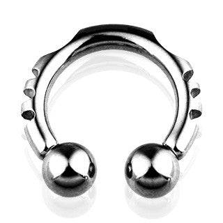 Surgical Steel Carved Horseshoe Barbell with Ball Ends - Pierced Universe