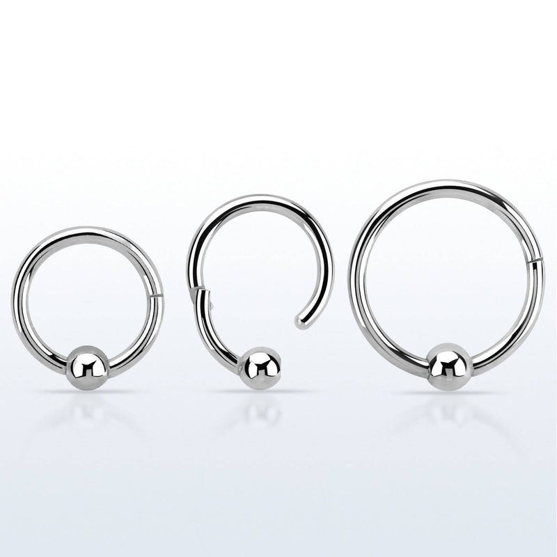 Surgical Steel High Polished Hinged Segment Fixed Ball CBR Hoop - Pierced Universe