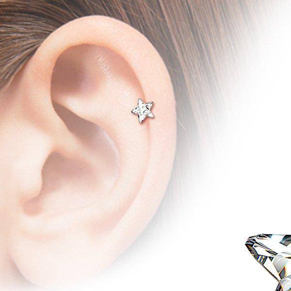 Surgical Steel Red Star Helix Barbell - Pierced Universe