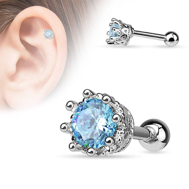 Surgical Steel Victorian Prong Set CZ Ear Cartilage Helix Stud - Pierced Universe