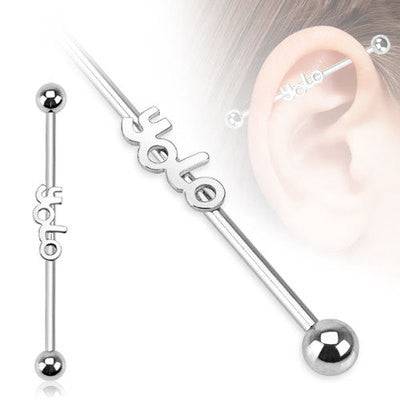 Surgical Steel Yolo Industrial Straight Barbell - Pierced Universe
