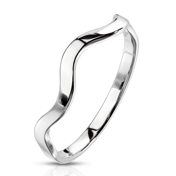 Wavy Line Stackable Stainless Steel Ring - Pierced Universe